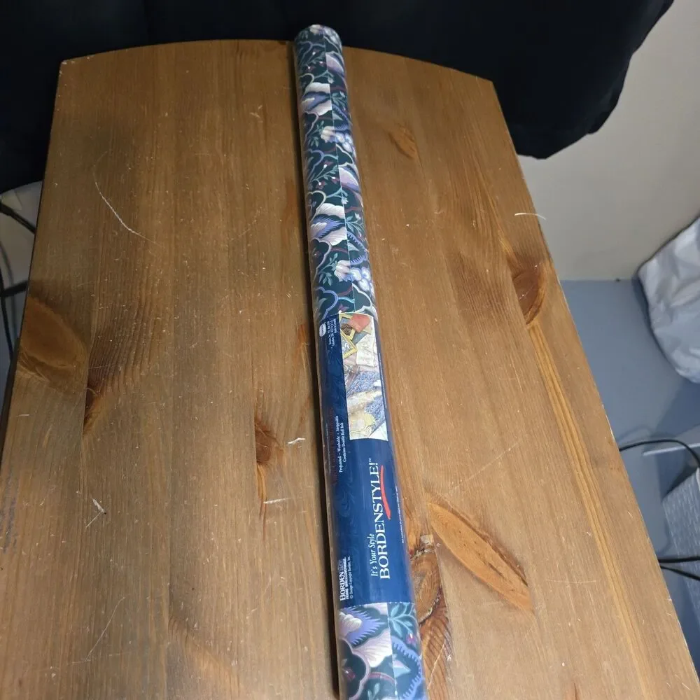 Bordenstyle Wallpaper Vinyl Prepasted 55 SqFt Wallcovering Victorian Antq Floral
